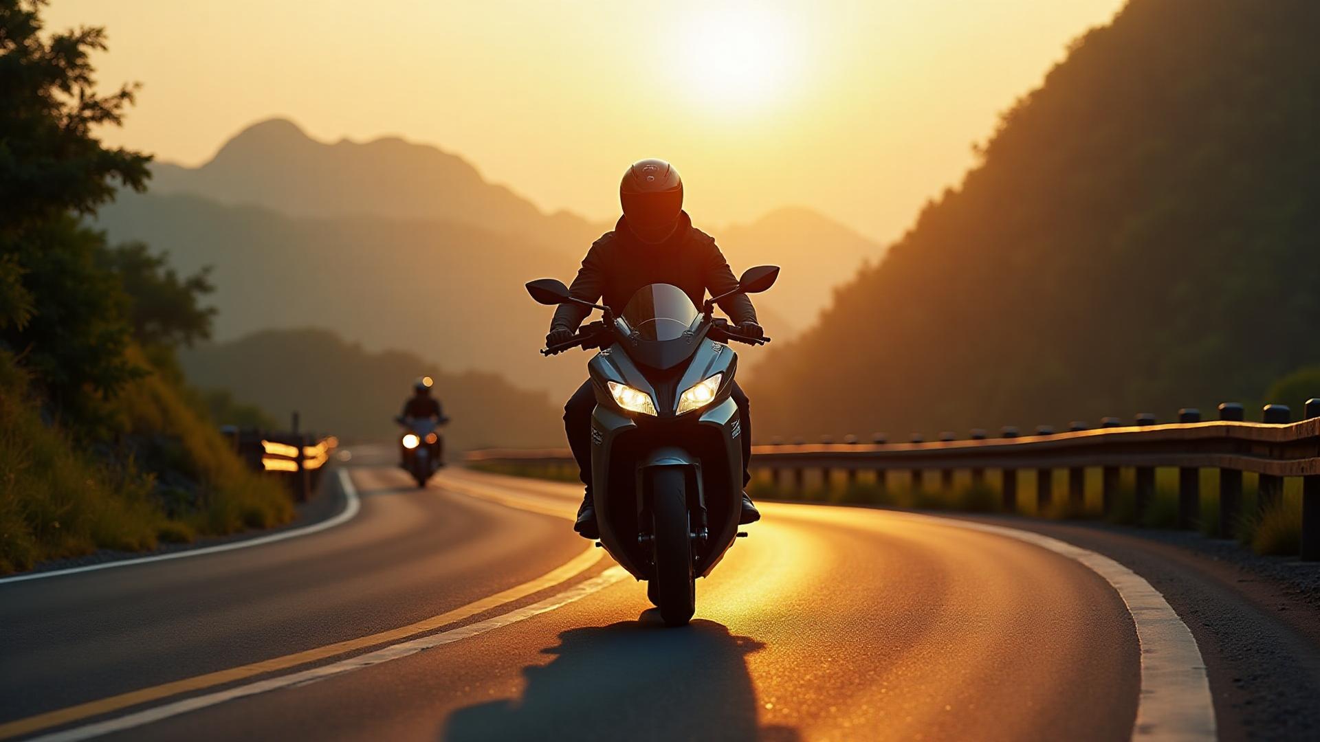 Motorcycle on scenic Thai road